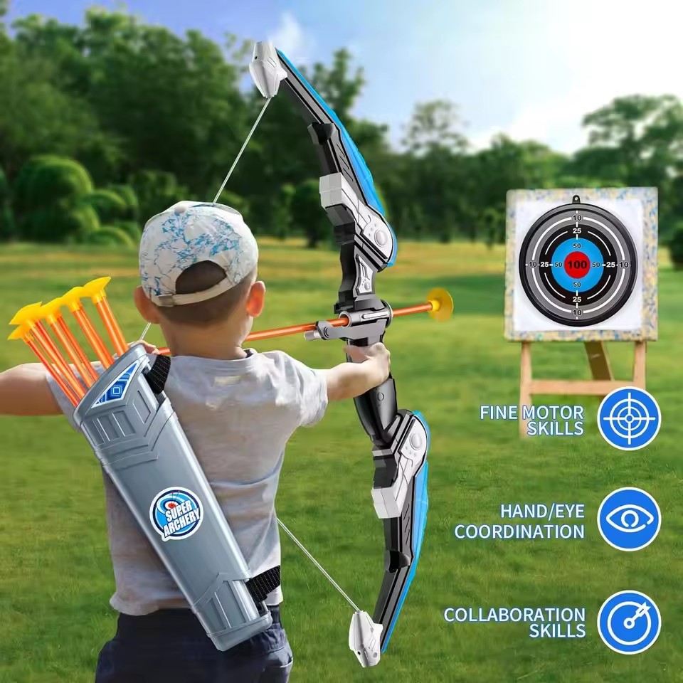 Kids Outdoor Archery Set - 어린이 LED 양궁 장난감 세트, 손과