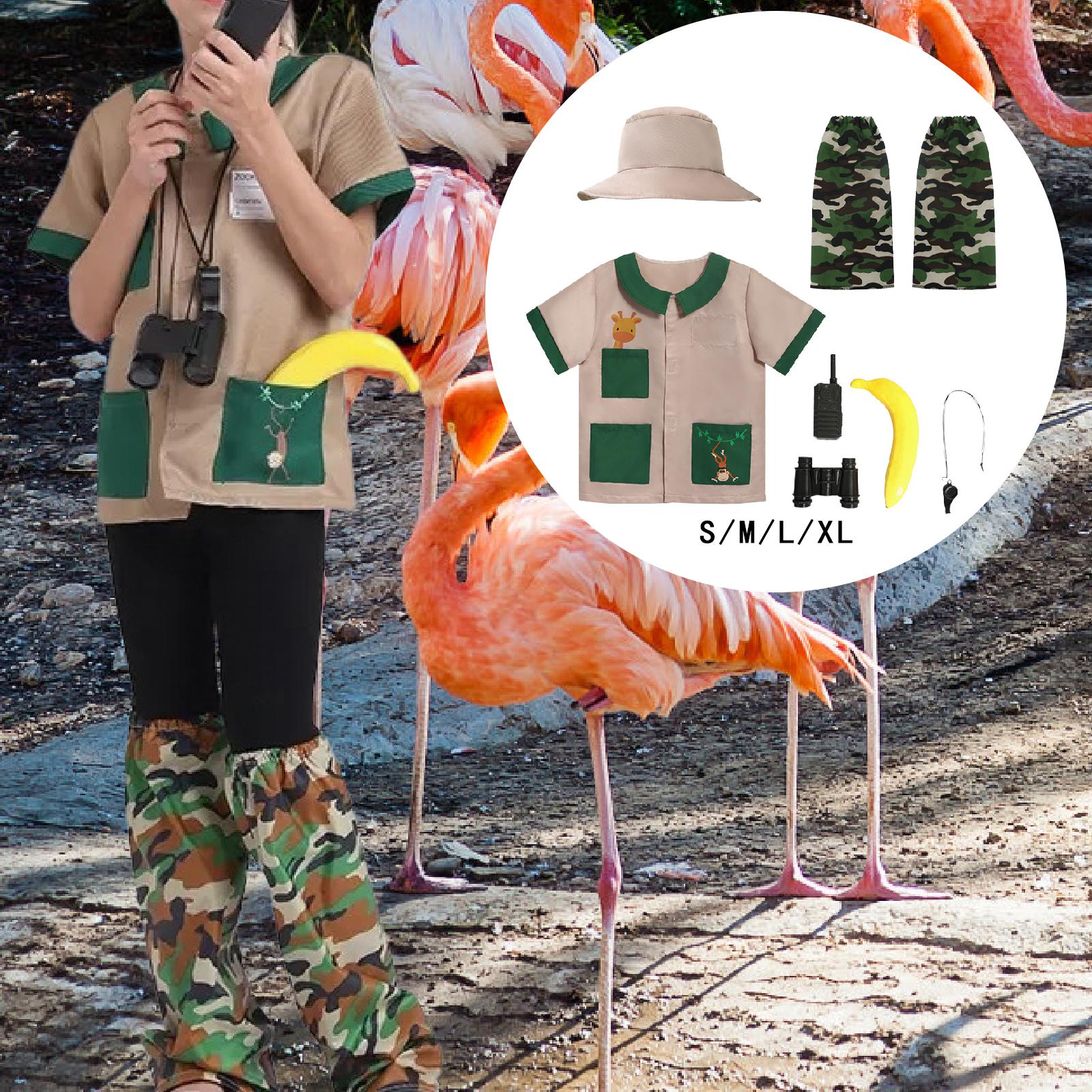 Kids Outdoor Zoo - 어린이 탐험가 의상 세트 호루라기 망원경