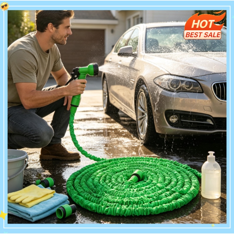 Kids Outdoor Water Sprinkler - 고압 세차 호스 확장형 매직 호스