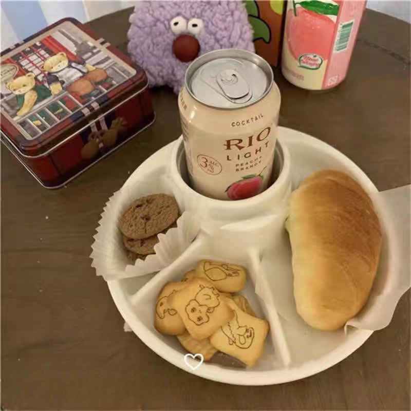 Kids Outdoor Bbq - 21cm 아침 식사 분할 접시 휴대용