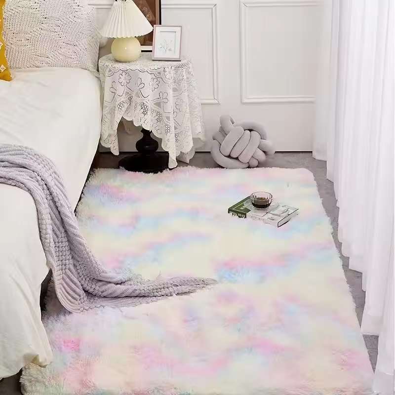 Kids Outdoor Mat Waterproof - VIKAMA 푹신한 플러시 타이다이 카펫 거실