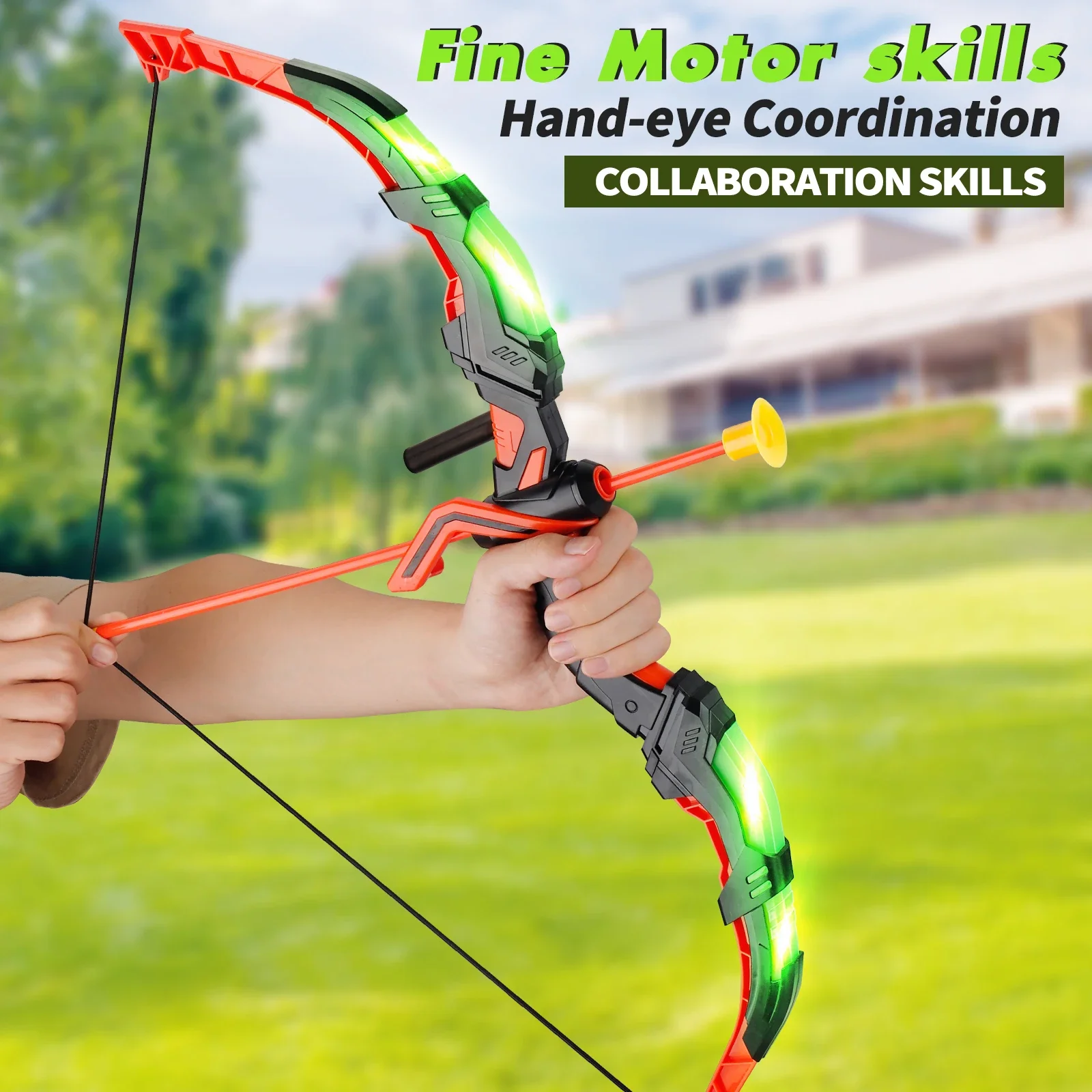 Kids Outdoor Archery Set - 어린이 LED 양궁 장난감 세트, 손과