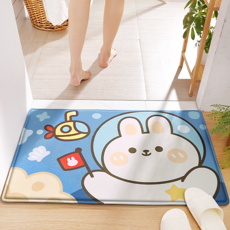 Kids Outdoor Mat Waterproof - 토끼 환영 매트 현관문 야외 입구