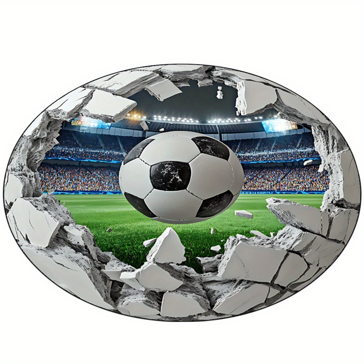3D 축구장 원형 러그, 사실적인 축구 그린 잔디 패턴 - Kids Outdoor Mat Waterproof 리뷰 및 가격