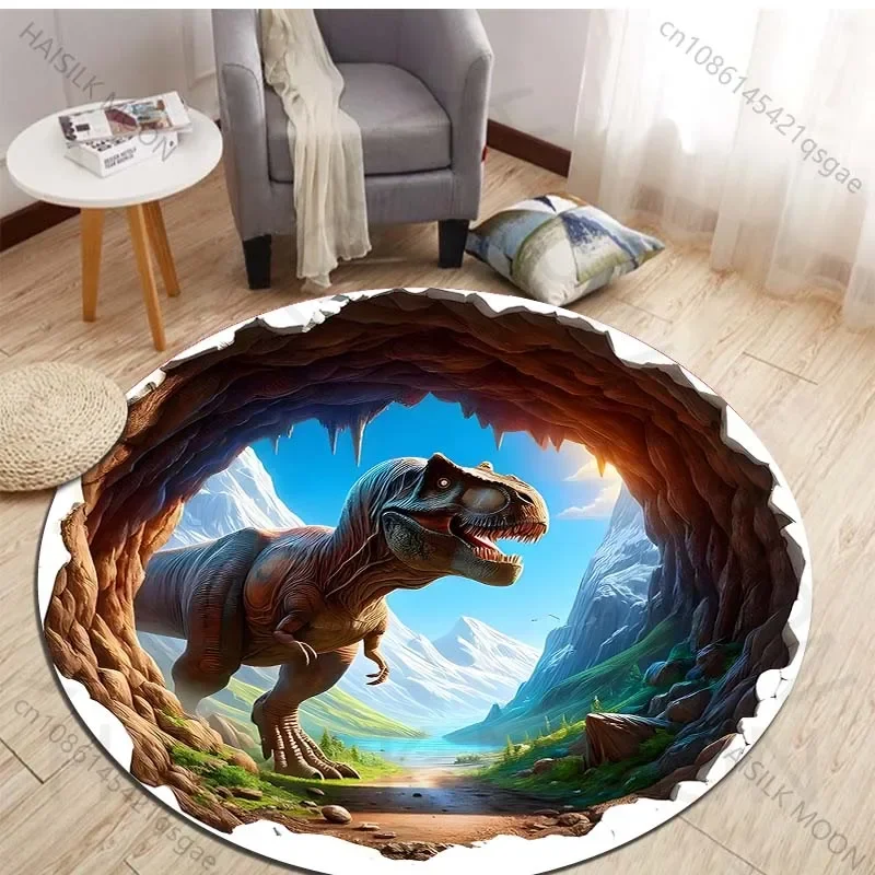 HD 3D 공룡 프린트 원형 러그, 침실 바닥 매트,  - Kids Outdoor Mat Waterproof 리뷰 및 가격