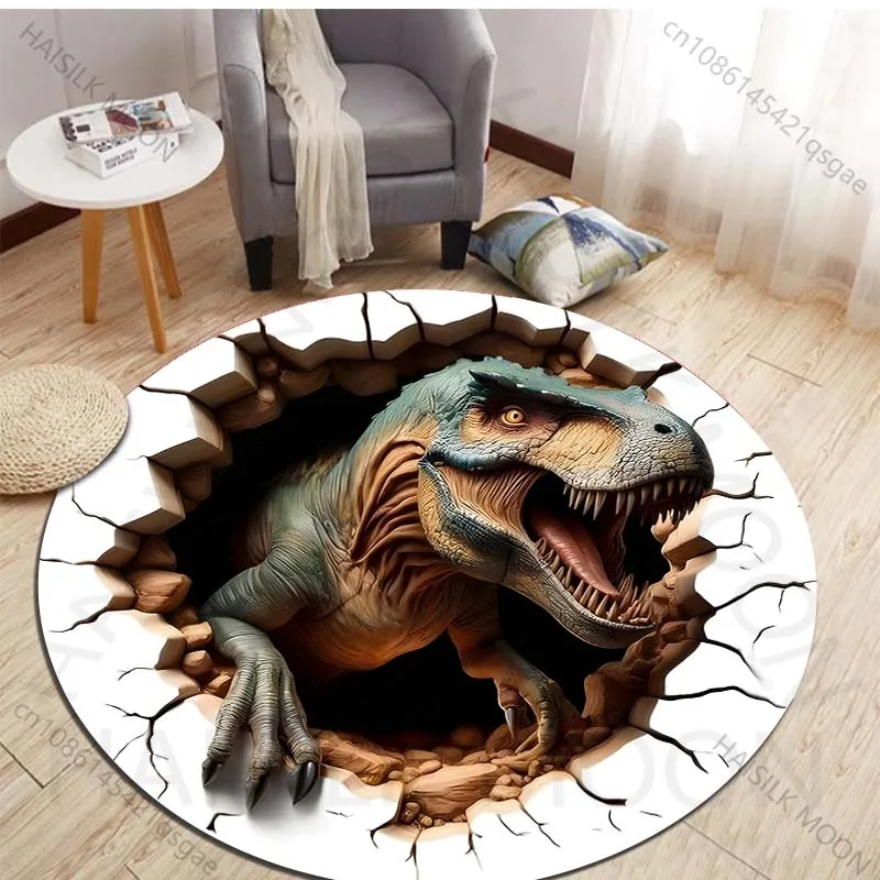 HD 3D 공룡 프린트 원형 러그, 침실 바닥 매트,  - Kids Outdoor Mat Waterproof 리뷰 및 가격