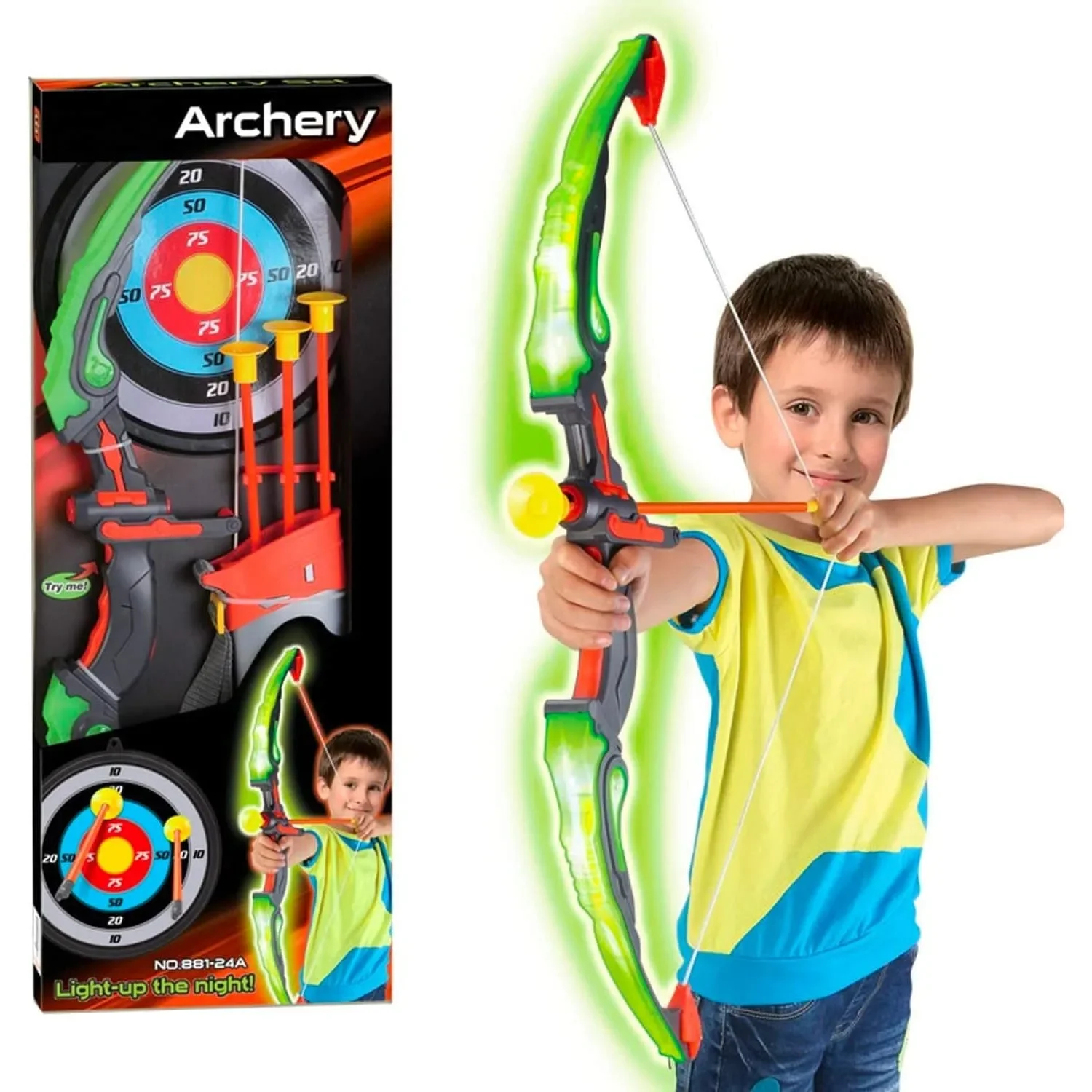 어린이 활과 화살 세트 LED 라이트 업 아처리 장난감 - Kids Outdoor Archery Set 리뷰 및 가격
