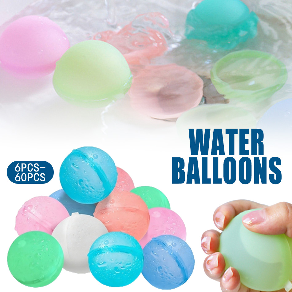 6-60P 새로운 재사용 가능한 물풍선, 리필 가능한  - Kids Outdoor Water Play 리뷰 및 가격
