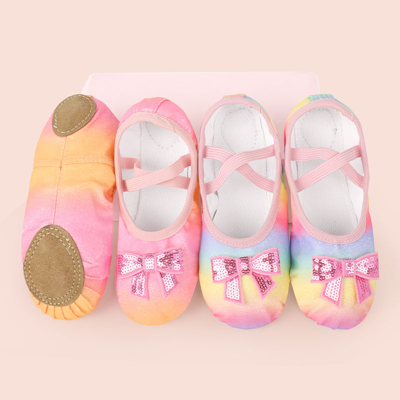 여자 발레 신발 PU 댄스 신발 반짝이 발레 플랫 스팽 - Kids Indoor Outdoor Slippers 리뷰 및 가격