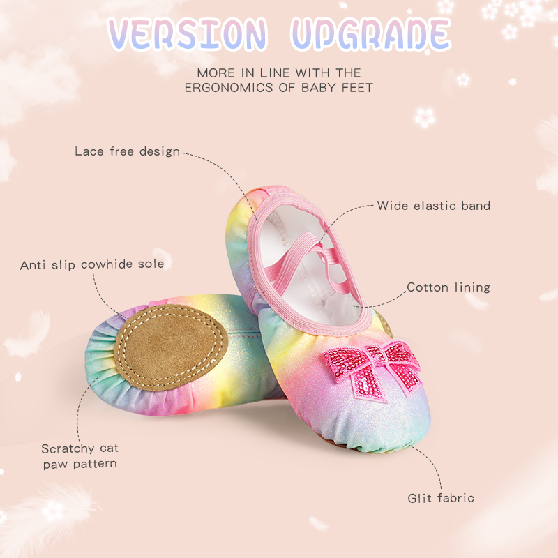 여자 발레 신발 PU 댄스 신발 반짝이 발레 플랫 스팽 - Kids Indoor Outdoor Slippers 리뷰 및 가격