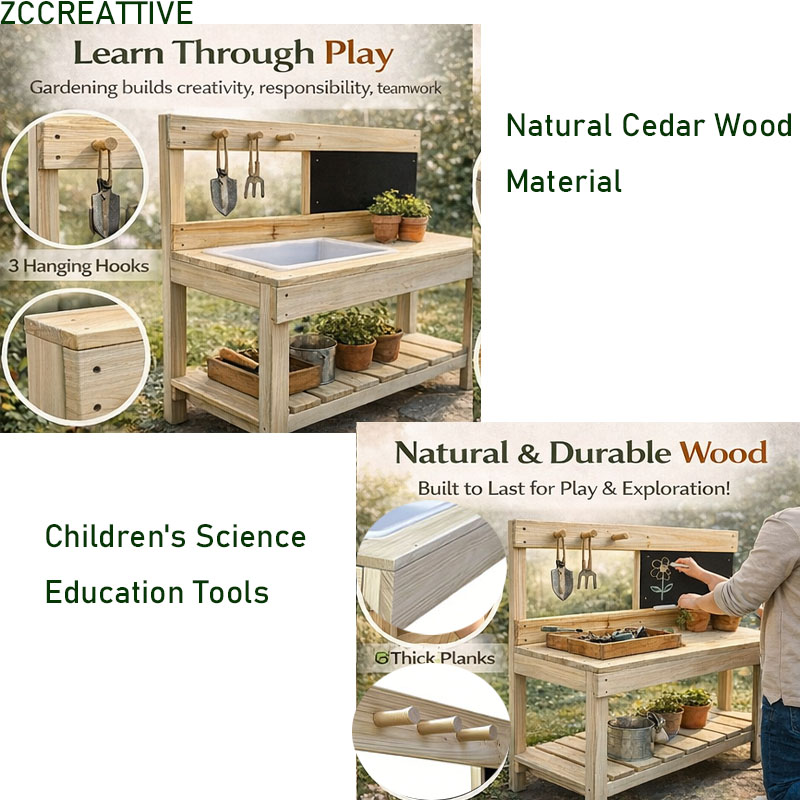 ZCCREATTIVE 어린이 나무 화분 작업대 야외 진 - Kids Outdoor Mud Table 리뷰 및 가격