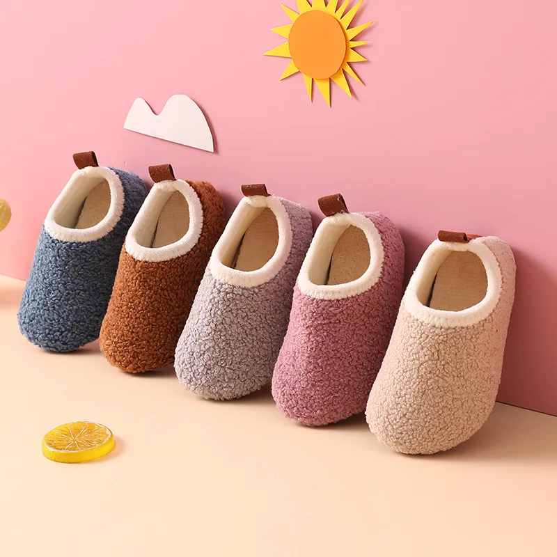 어린이 면화 슬리퍼 솔리드 따뜻한 어린이 겨울 홈 신발 - Kids Indoor Outdoor Slippers 리뷰 및 가격