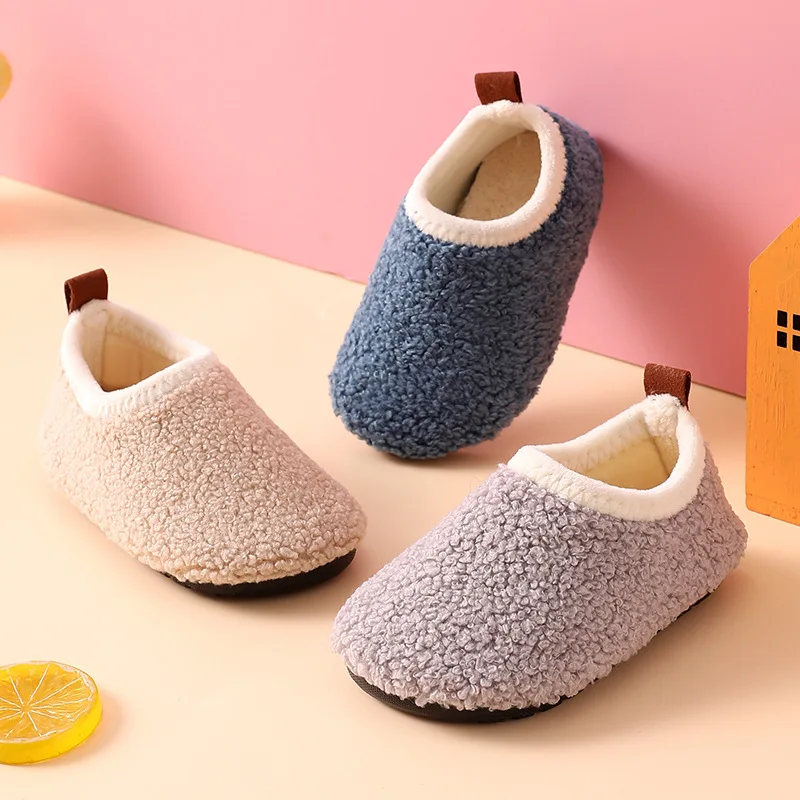 어린이 면화 슬리퍼 솔리드 따뜻한 어린이 겨울 홈 신발 - Kids Indoor Outdoor Slippers 리뷰 및 가격