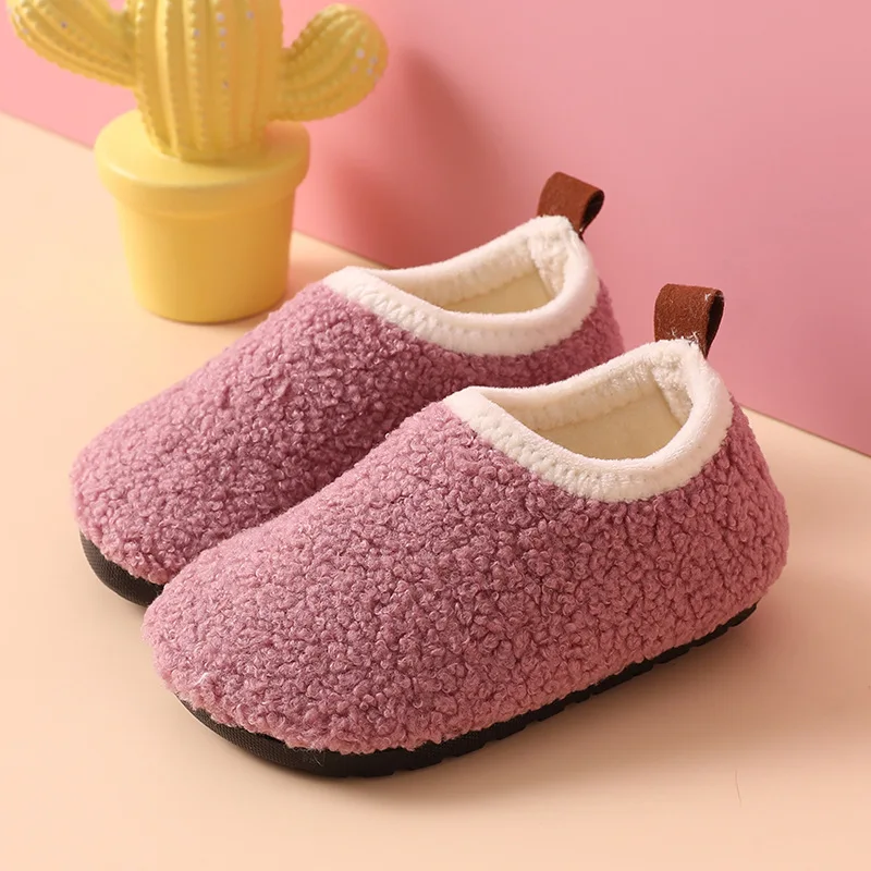 어린이 면화 슬리퍼 솔리드 따뜻한 어린이 겨울 홈 신발 - Kids Indoor Outdoor Slippers 리뷰 및 가격