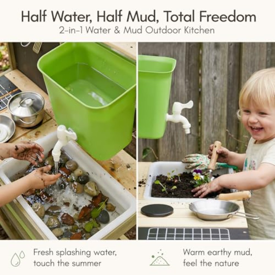 어린이용 야외 진흙놀이 주방: 4.8L 물탱크 싱크대가 - Kids Outdoor Mud Table 리뷰 및 가격