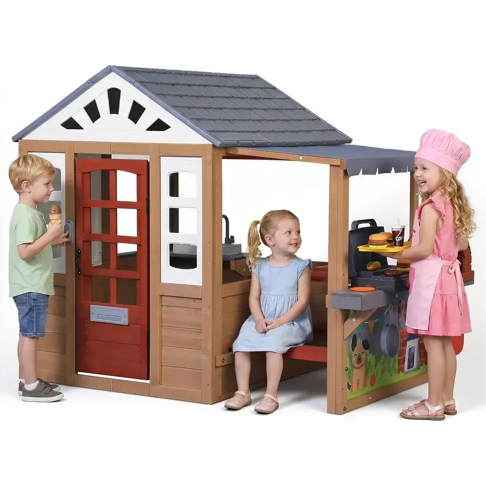 어린이 야외용 나무 놀이집, CeWooden 플레이 하 - Kids Outdoor Bbq 리뷰 및 가격