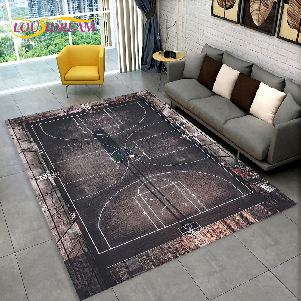 3D 농구 코트 만화 영역 러그, 대형 카펫 러그, 거 - Kids Outdoor Mat Waterproof 리뷰 및 가격