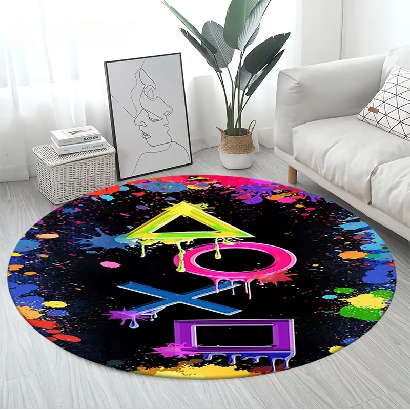 3D 만화 게이머 게임 컨트롤러 모양 대형 라운드 카펫 - Kids Outdoor Mat Waterproof 리뷰 및 가격