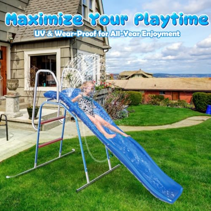 어린이용 뒷마당 물 미끄럼틀, PVC 소재, 파란색과  - Kids Outdoor Water Sprinkler 리뷰 및 가격
