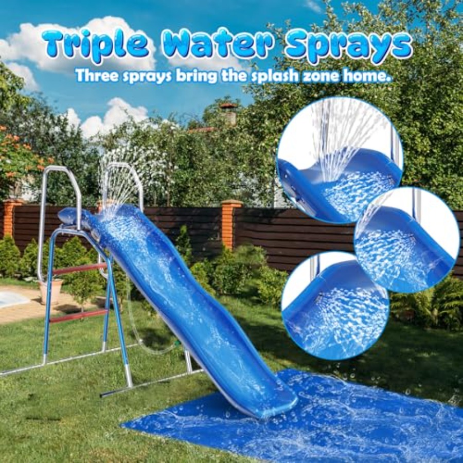 어린이용 뒷마당 물 미끄럼틀, PVC 소재, 파란색과  - Kids Outdoor Water Sprinkler 리뷰 및 가격