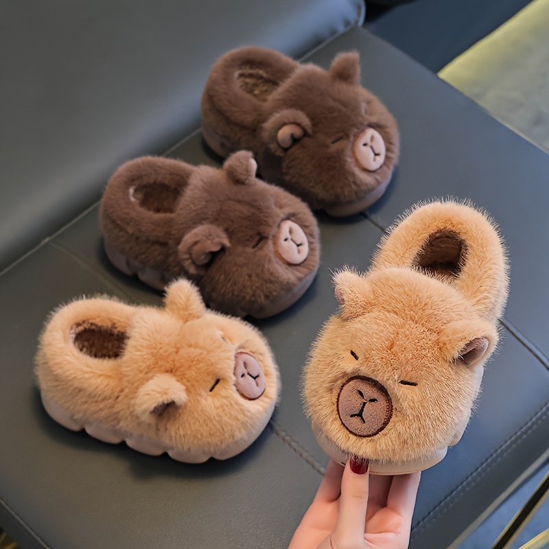 아동용 겨울 따뜻한 면 슬리퍼 귀여운 카피바라 슬립온  - Kids Indoor Outdoor Slippers 리뷰 및 가격