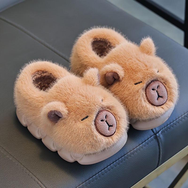 아동용 겨울 따뜻한 면 슬리퍼 귀여운 카피바라 슬립온  - Kids Indoor Outdoor Slippers 리뷰 및 가격
