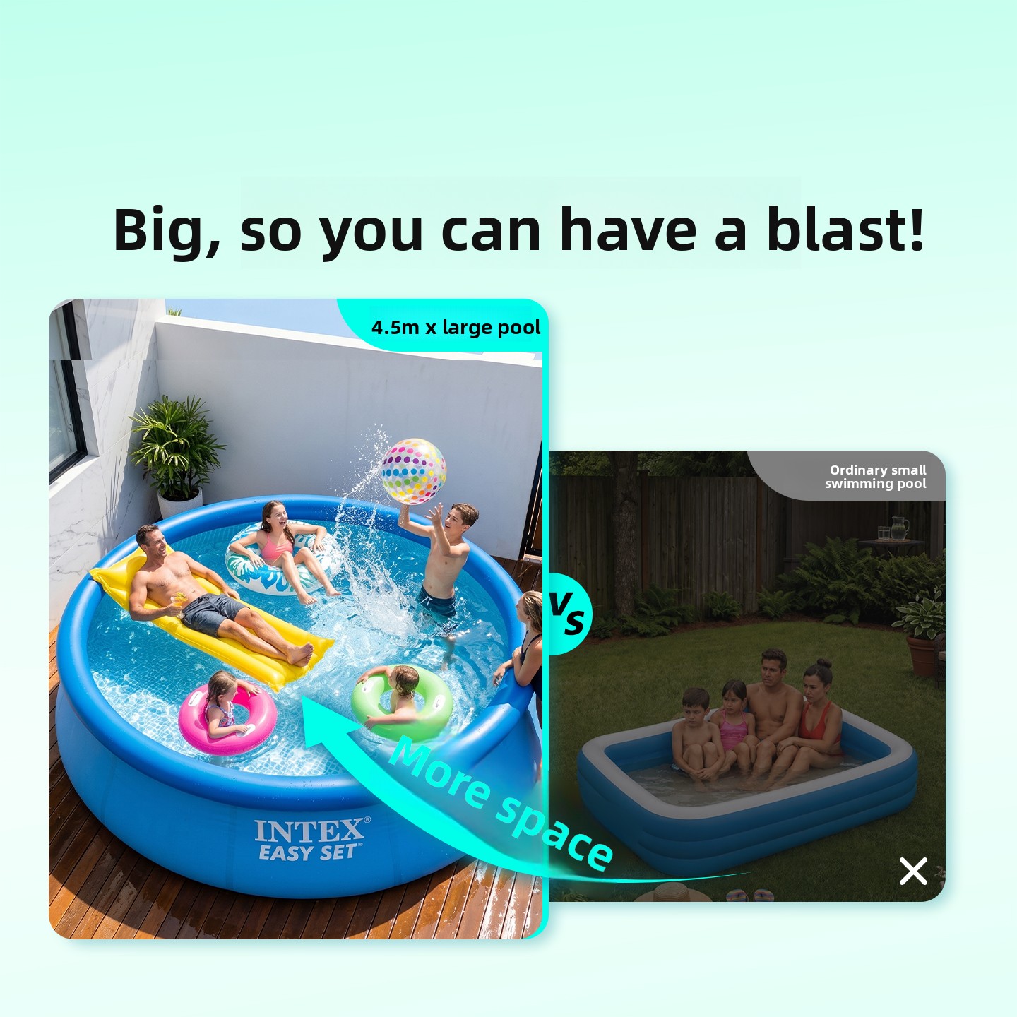 대형 가족용 풍선 수영장, 어린이 및 성인용 야외 마당 - Kids Outdoor Water Play 리뷰 및 가격